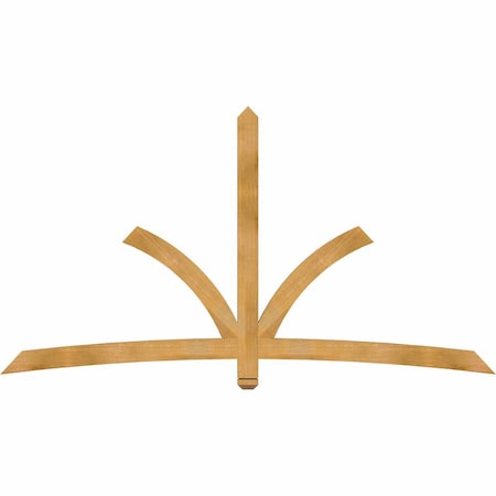 Ekena Millwork Davenport Rough Sawn Timber Gable Bracket, Western Red Cedar, 96"W x 52"H x 2"D x 4"F, 13/12 Pitch GBW096X52X0204DAV00RWR